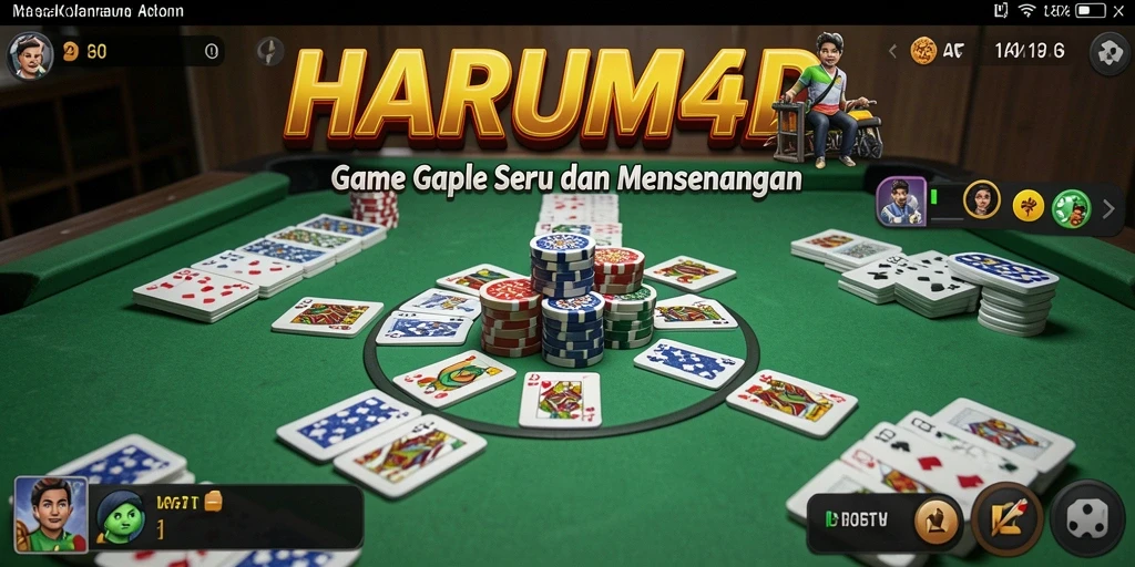 Tampilan gameplay Gaple dalam HARUM4D yang menarik dan interaktif.