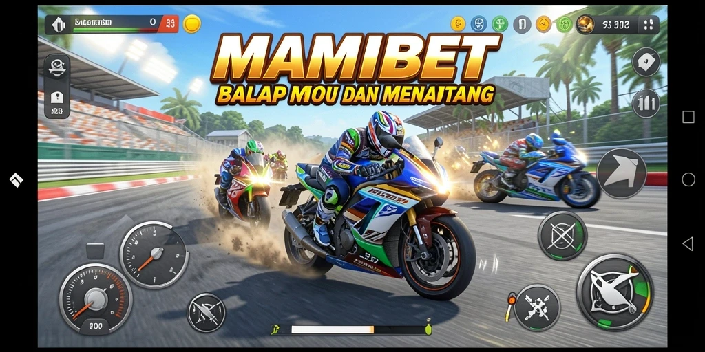 Gameplay MAMIBET yang mendebarkan saat balapan motor.