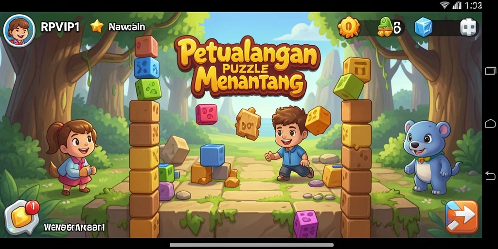Tampilan gameplay RPVIP1 yang penuh warna dan menantang.