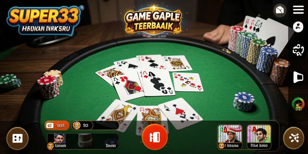 Gameplay seru Gaple dengan desain menarik di SUPER33.