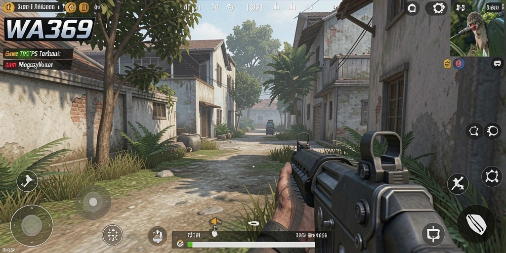 Screenshot utama WA369 menampilkan aksi tembak-menembak antar pemain dalam gameplay TPS.